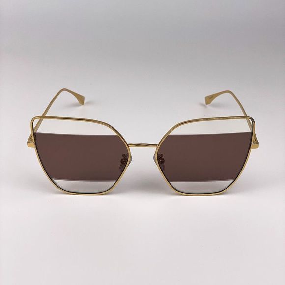 Fendi Sunglasses FE40015U 30E Cat Eye Gold Brown Women